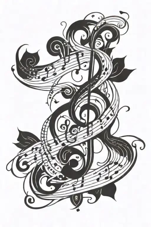 Tango Music Notes Swirling