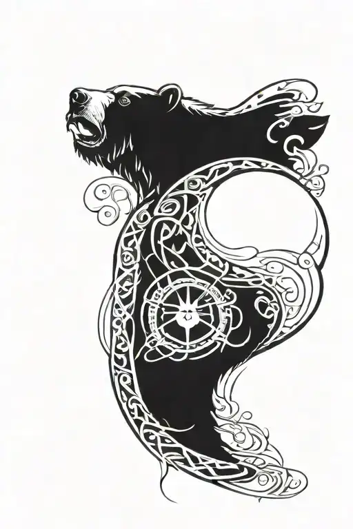 Bear With Vagvisir Symbol