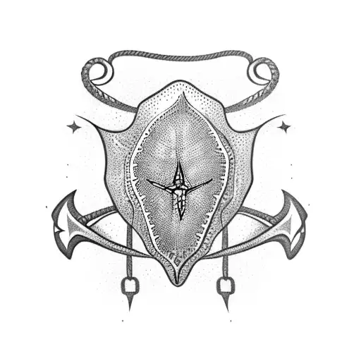 Stingray With Tail Wrapped Around Anchor