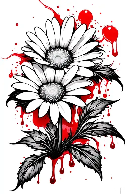 Daisy Flower And Blood