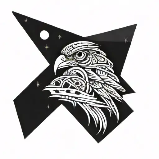 Falcon Against The Backdrop Of Space