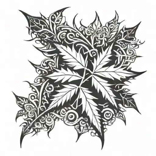 Weed Leaf Intertwined