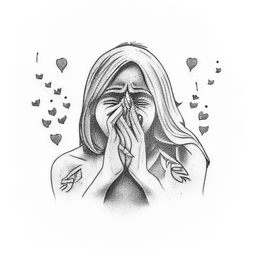 Make A Tattoo About Young Men Depression And Mother Crying With A Tree