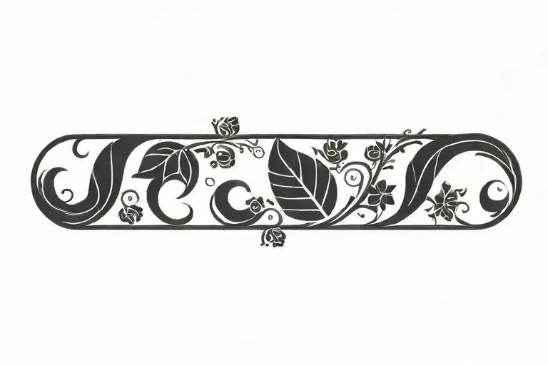 Leafs And Flowers Intertwined