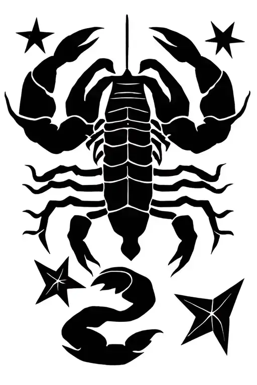 Open Book And Scorpion Stars And Cancer Stars