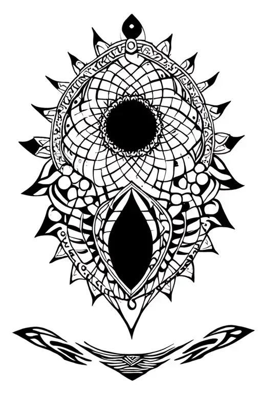 Spiral Mandala With Sacred Geometry And Psychedelic Details For Forearm