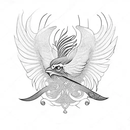 Phoenix With Semicolon Outline