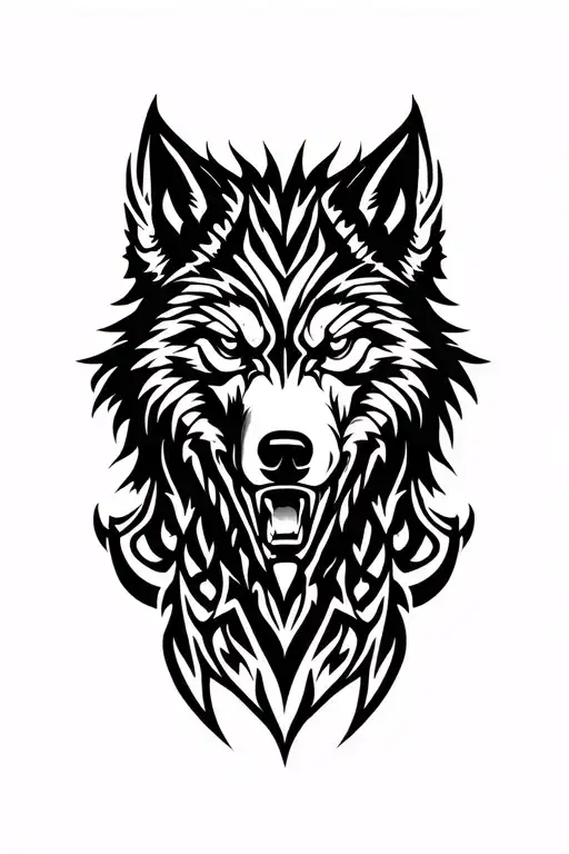 Aggressive Wolf Head