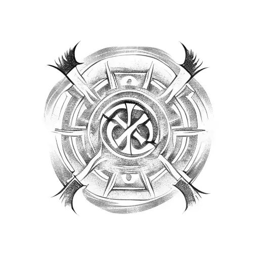 Mysterious Viking Rune Circle With Ancient Symbols