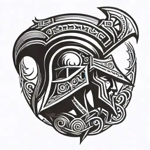 Spartan Head Tribal Design
