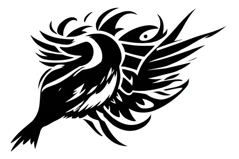 Small Flying Bird Silloutte