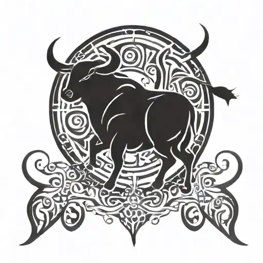 Create An Art Of Zodiac Taurus With The Reflaction Of The Personlity Reliable & Strong