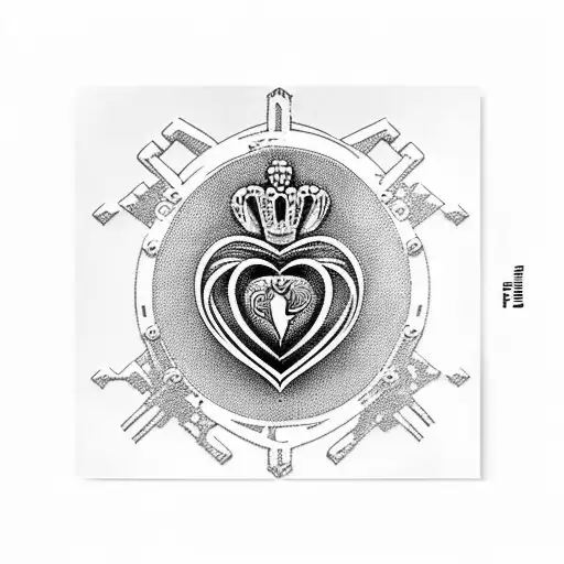 Neotribal Y2k Cybersigilism Black Metal Claddagh Heart