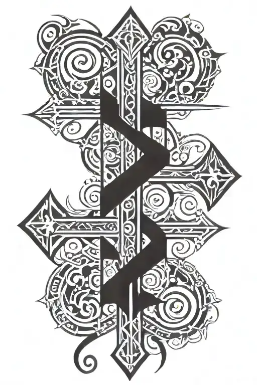 Cross With Kids Names Incorporated Into The Design