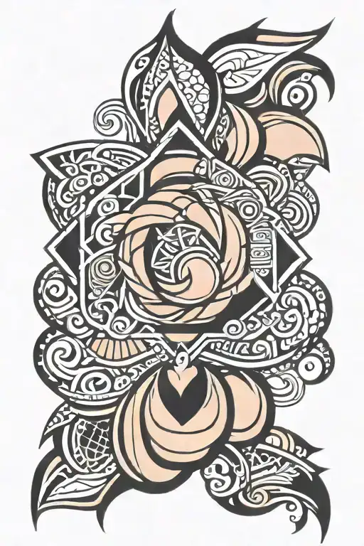 Peach And Happiness Symbol Intertwined