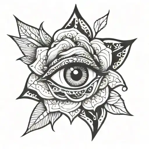 Baby With Heterochromia Eye And Stars And A Rose Growing