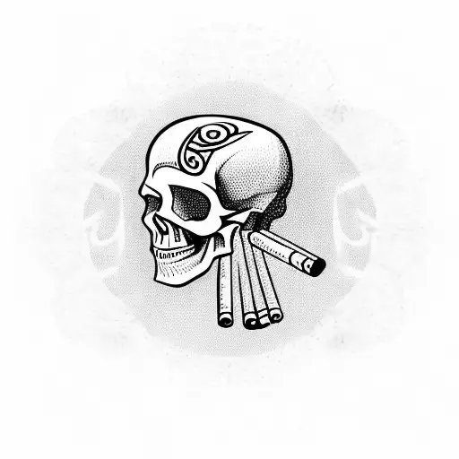 Skull With Cigarette