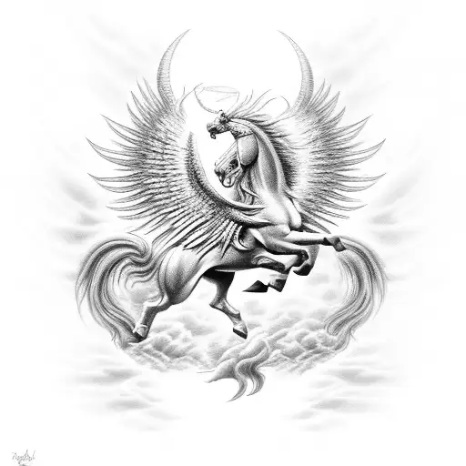 Deep Purple Stormbringer Album Cover Focusing On The Pegasus Coming Out Of The Smoke In The Sky