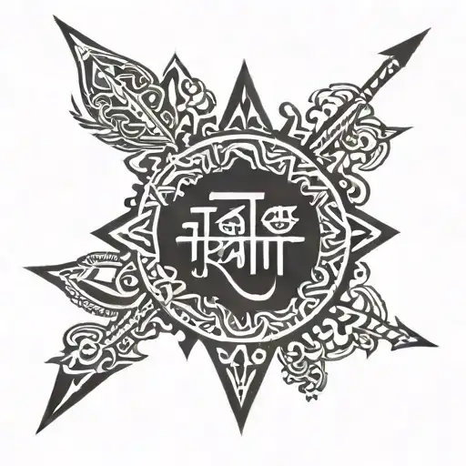 Jai Shree Ram Written In Hindi Text Between An Arrow