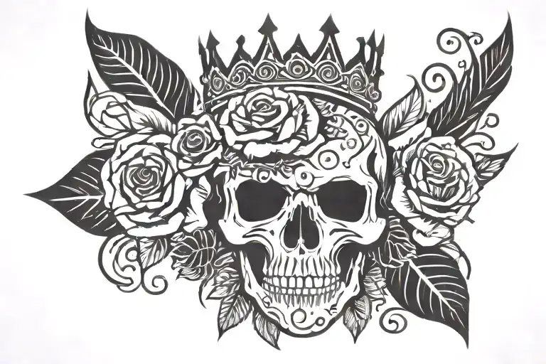 Skull Crown Rose