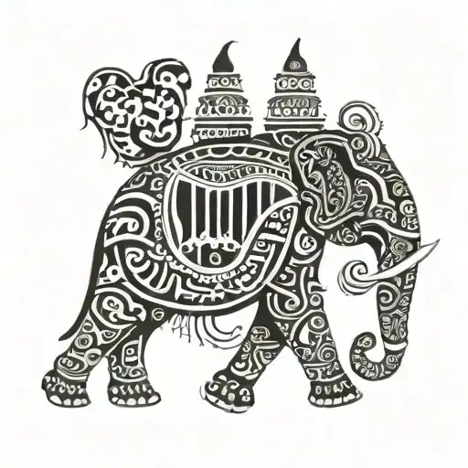 Thai Quote Text Next To Elephant