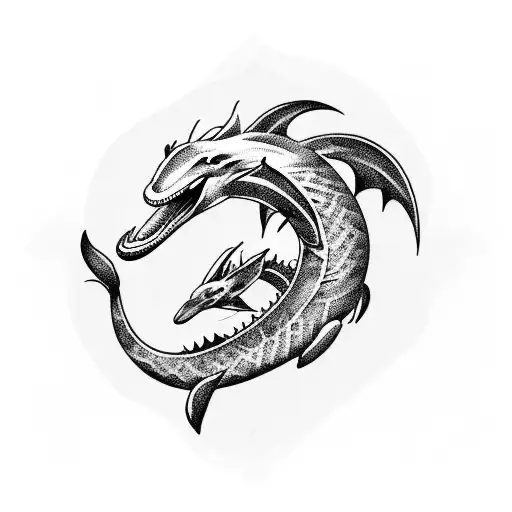 Dolphin Fighting Dragon