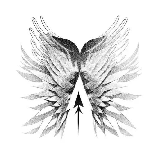Edm Music With Angel Wings Small Tatoos
