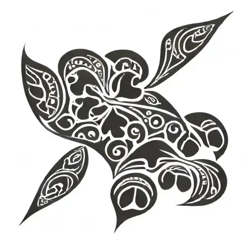 Tribal Tattoo Surrounding Dog Paw Print