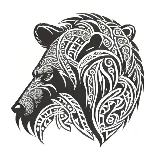 Bear Head Dress Sitting