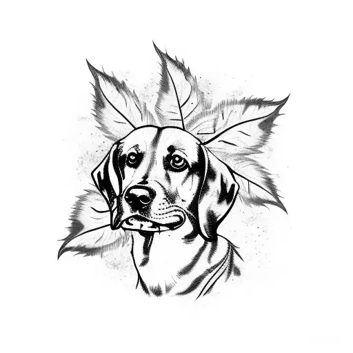 Dog Mark With Stems And Leaves