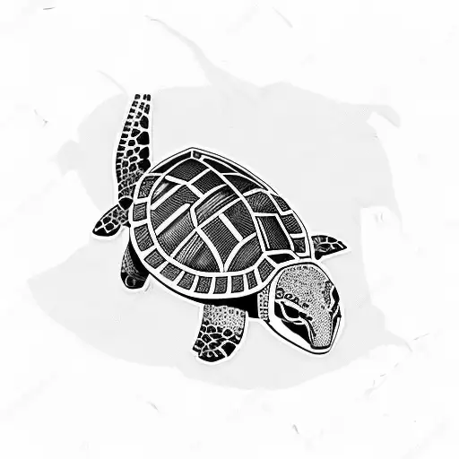 Samoan Style With Turtle Breaking Out Of Net