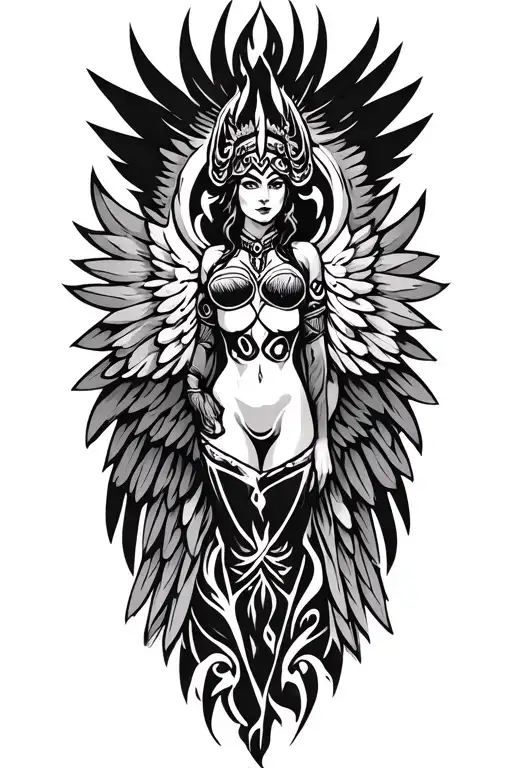 Valkyrie Sheild Maiden With Wings