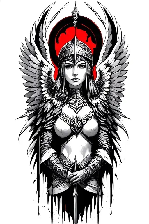 Valkyrie Maiden With Winged Helm With Wings