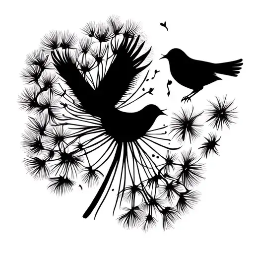 Dandelion Turning Into Birds