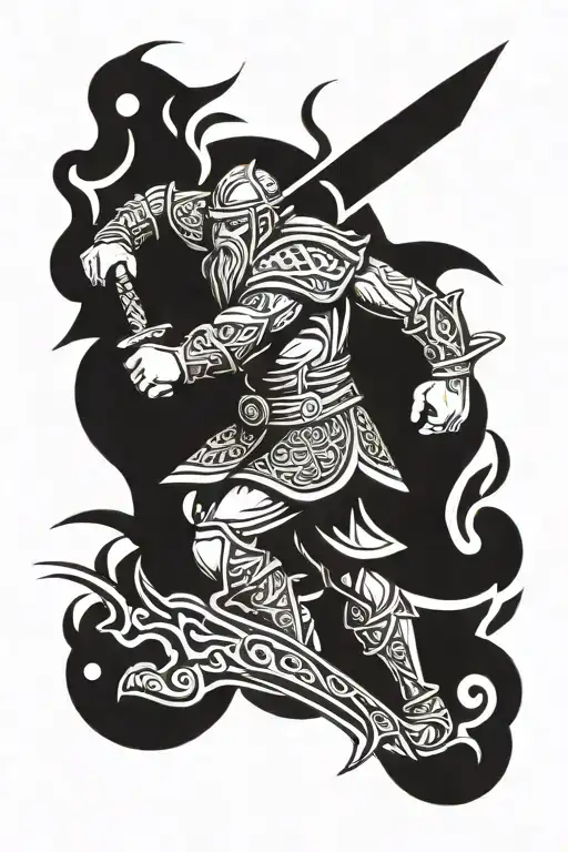Viking Warrior Battling