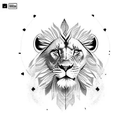 The Name Adham Along With The Face Of A Ferocious Lion