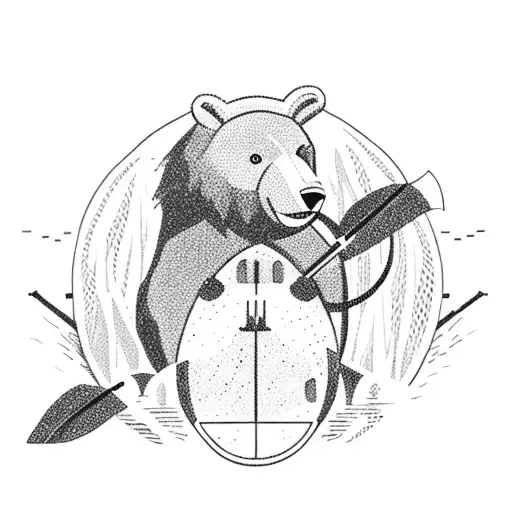 A Majestic Bear Catching Fish In A Kayak