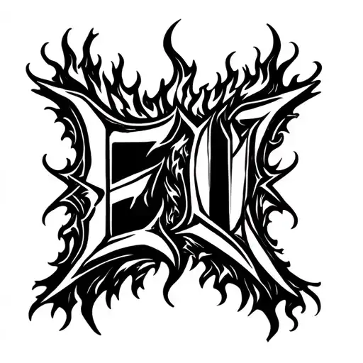The Letters Ev With Some Fire Around It In A Fantasy Style