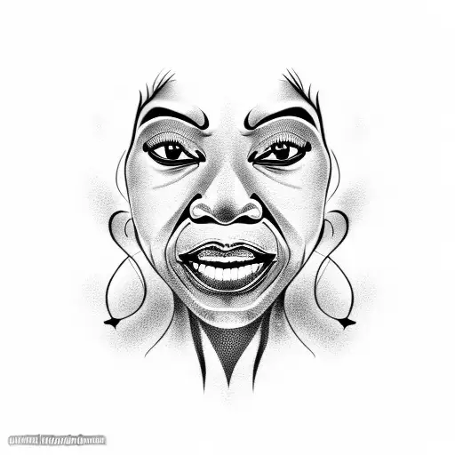 Wrinckled Old Face Of A Black Woman