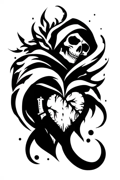 Grim Reaper Stabbing Heart