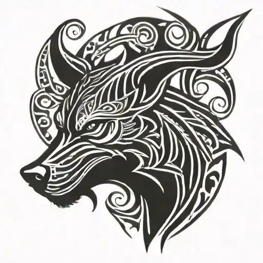 Viking Wolf Face