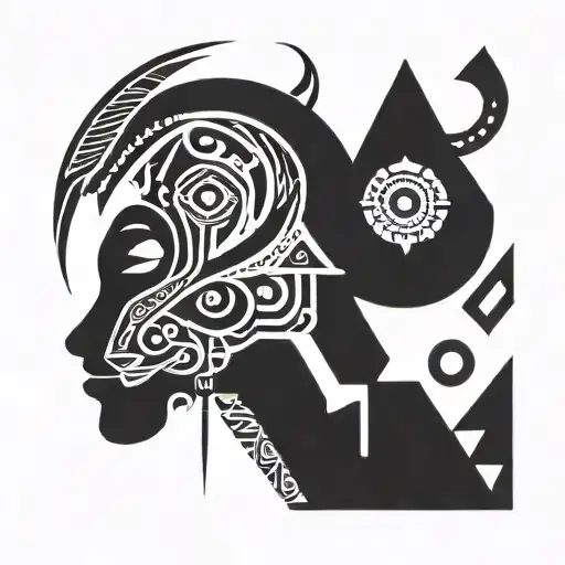 African Tattoo Inspired Design Incorporating