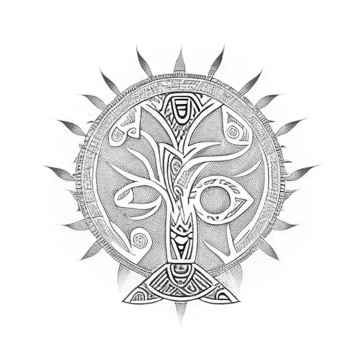 Family Tree With Maori-inspired Symbols