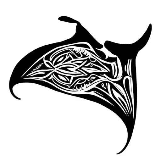 Manta Ray With Filipino Tribal