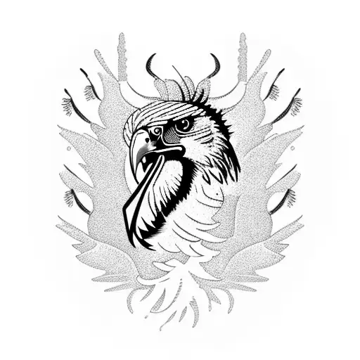 Design An Upper Arm Tattoo With Sea Eagle Over Beach Pine Trees