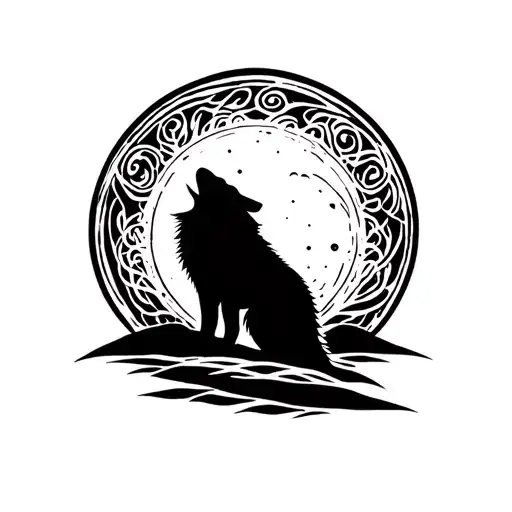 Wolf Howling At The Moon Rising