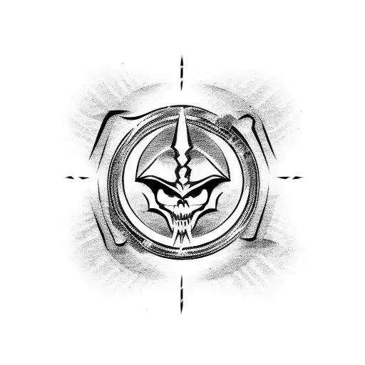 Evil Symbol Etched In Black Ink