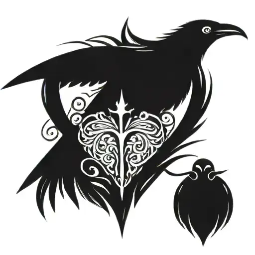 Grim Reaper Sacred Heart Raven