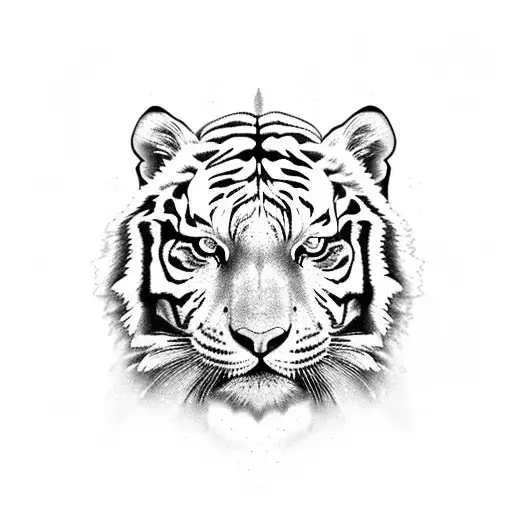 White Tiger Tatto For Shoulder Colors Black
