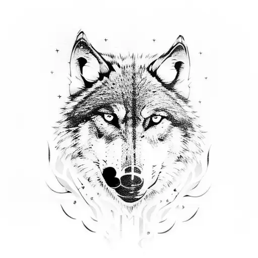 Lone Wolf In Space With A Wolf Pack Behind